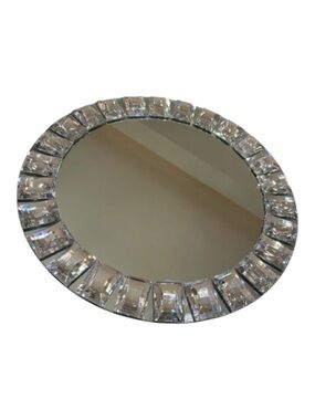 Pier 1 crystal clear round mirrored tray
